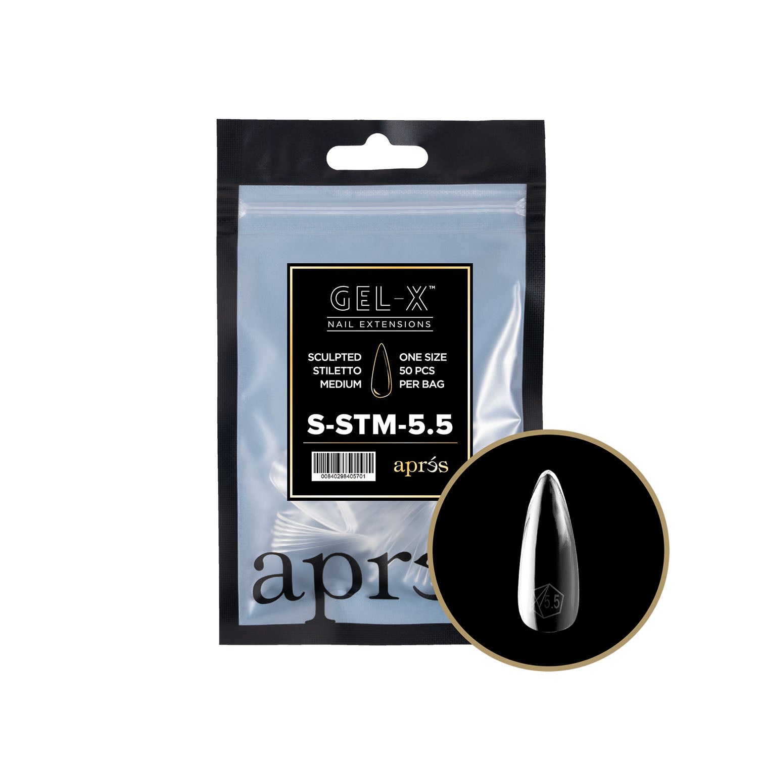 Apres Gel-X Tips Sculpted Stiletto Medium Refill Bag SSTM5.5