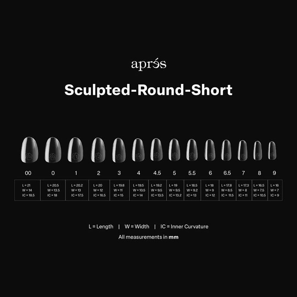 Apres Gel-X Đầu móng riêng lẻ Sculpted Round Short 50PK SRS00