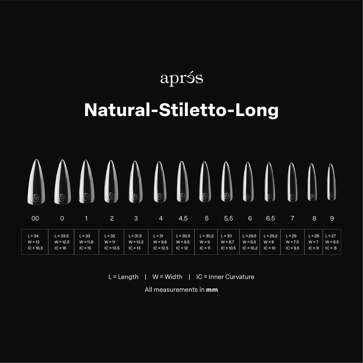 Apres Gel-X Tips Natural Stiletto Long 50PK NSTL00 40650