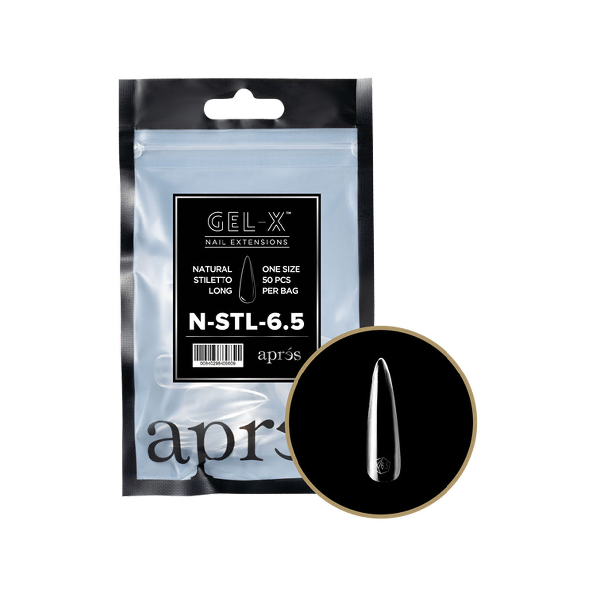 Apres Gel-X Tips Natural Stiletto Dài 50 cái NSTL6.5