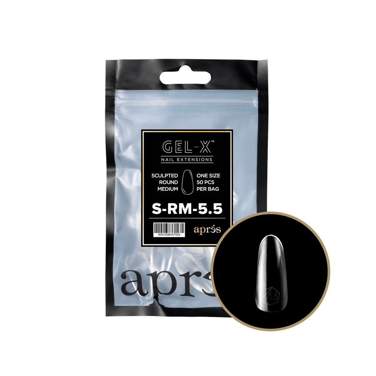 Apres Gel-X Tips Sculpted Round Medium 50PK SRM5.5 40700