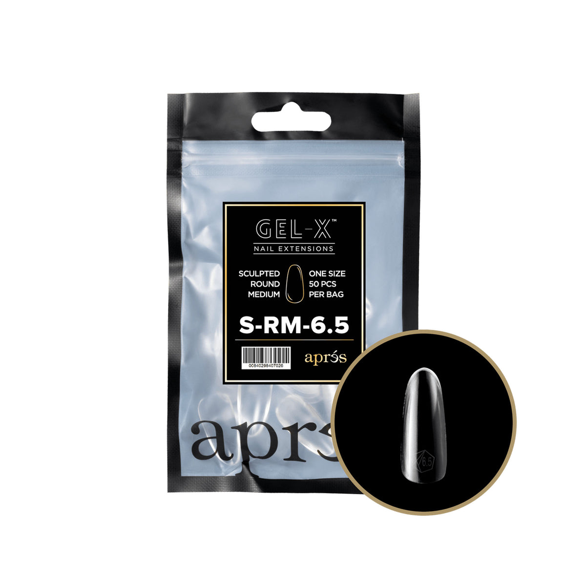 Apres Gel-X Tips Sculpted Round Medium 50PK SRM6.5 40702