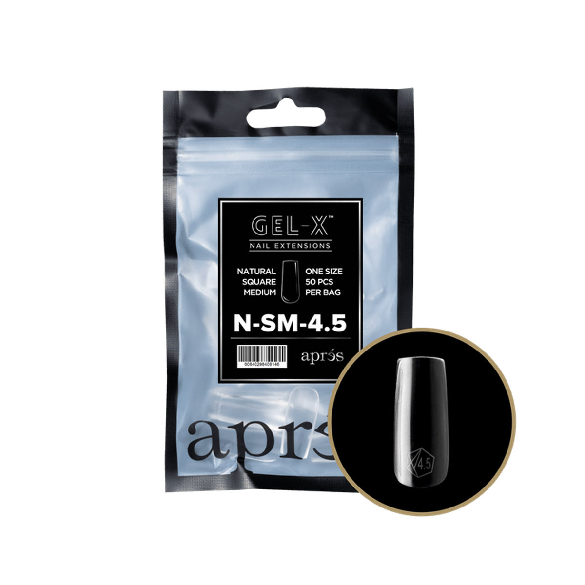 Apres Gel-X Embouts Individuels Naturel Carré Medium NSM4.5