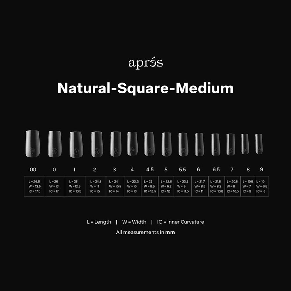 Apres Gel-X Embouts Individuels Naturel Carré Medium NSM4.5