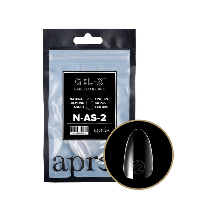 Apres Gel-X Soft Gel Tips Natural Almond Short 50Pcs N-AS-2
