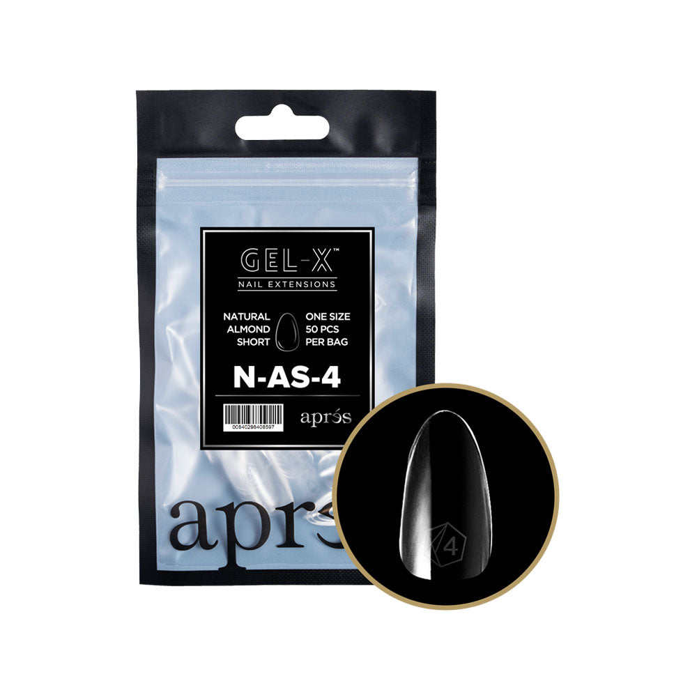 Apres Gel-X Embouts en gel souple Amande Naturelle Courte 50pcs N-AS-4