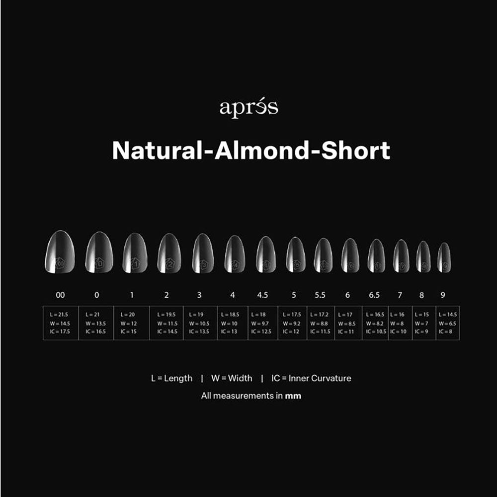 Apres Gel-X Soft Gel Tips Natural Almond Short N-AS-4.5