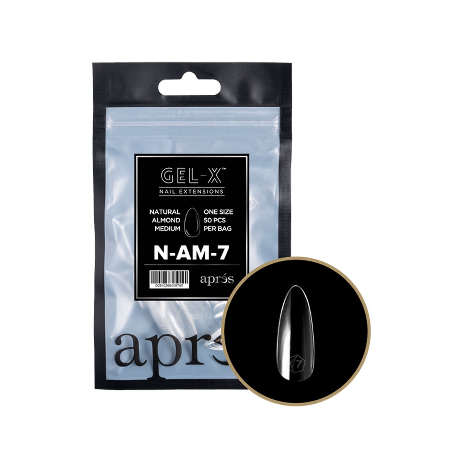 Apres Gel-X Tips Natural Almond Medium Refill Bag NAM7