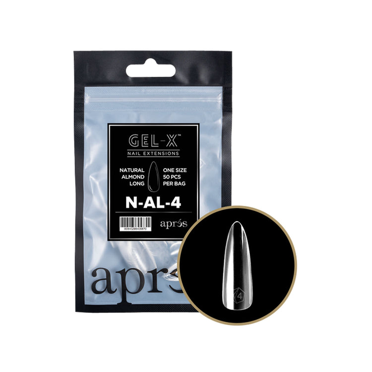 Apres Gel-X Soft Gel Tips Natural Almond Long Refill N-AL-4