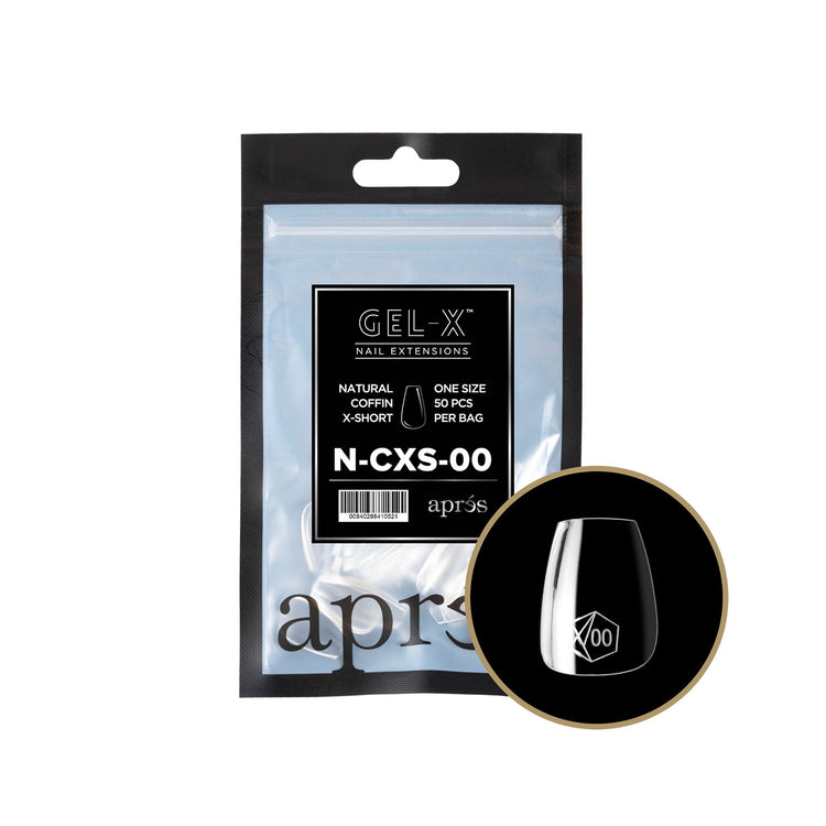 Apres Gel-X Tips Natural Coffin X-Short Refill Bag NCXS00