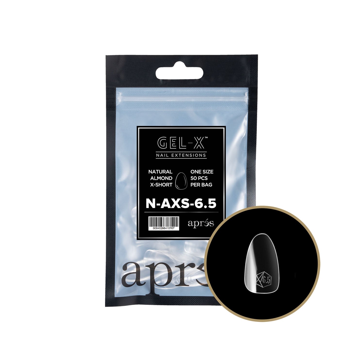 Apres Gel-X Tips Natural Almond X-Short Refill Bag NAXS6.5