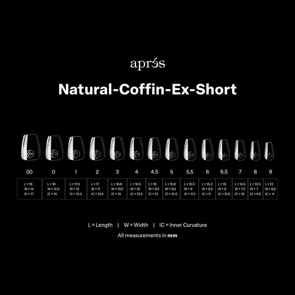 Apres Gel-X Soft Gel Tips Natural Coffin X-Short 280Pcs41177