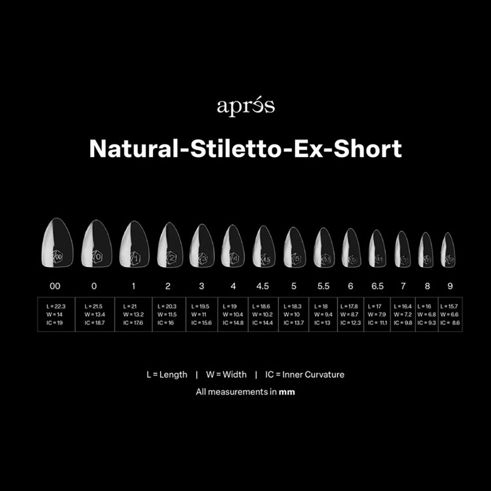 Apres Gel-X Soft Gel Tips Natural Stiletto X-Short 280 pièces