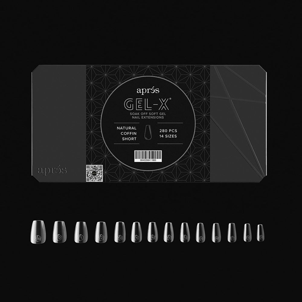 Apres Gel-X Soft Gel Tips Natural Coffin Short 280Pcs 41186
