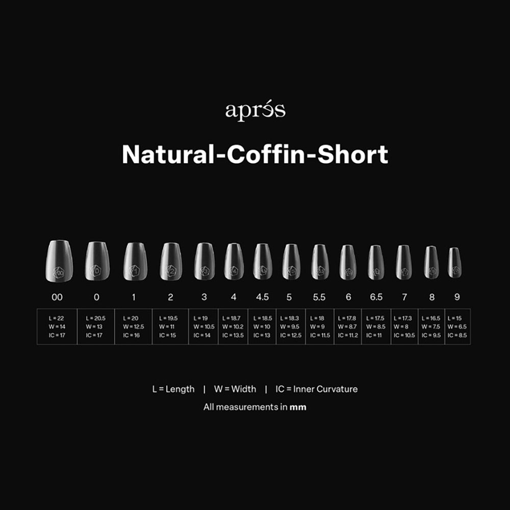 Apres Gel-X Soft Gel Tips Natural Coffin Short 280Pcs 41186