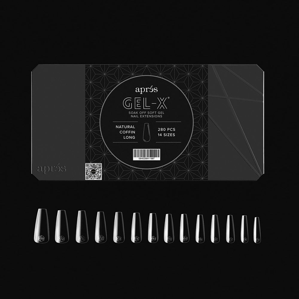 Apres Gel-X Soft Gel Tips Natural Coffin Long 280Pcs 41188