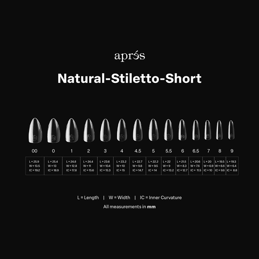 Apres Gel-X Embouts de gel souple Natural Stiletto Short 280 pièces 41194