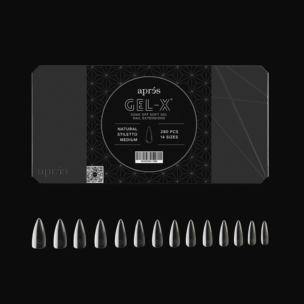 Apres Gel-X Embouts en gel souple Natural Stiletto Medium 280 pièces