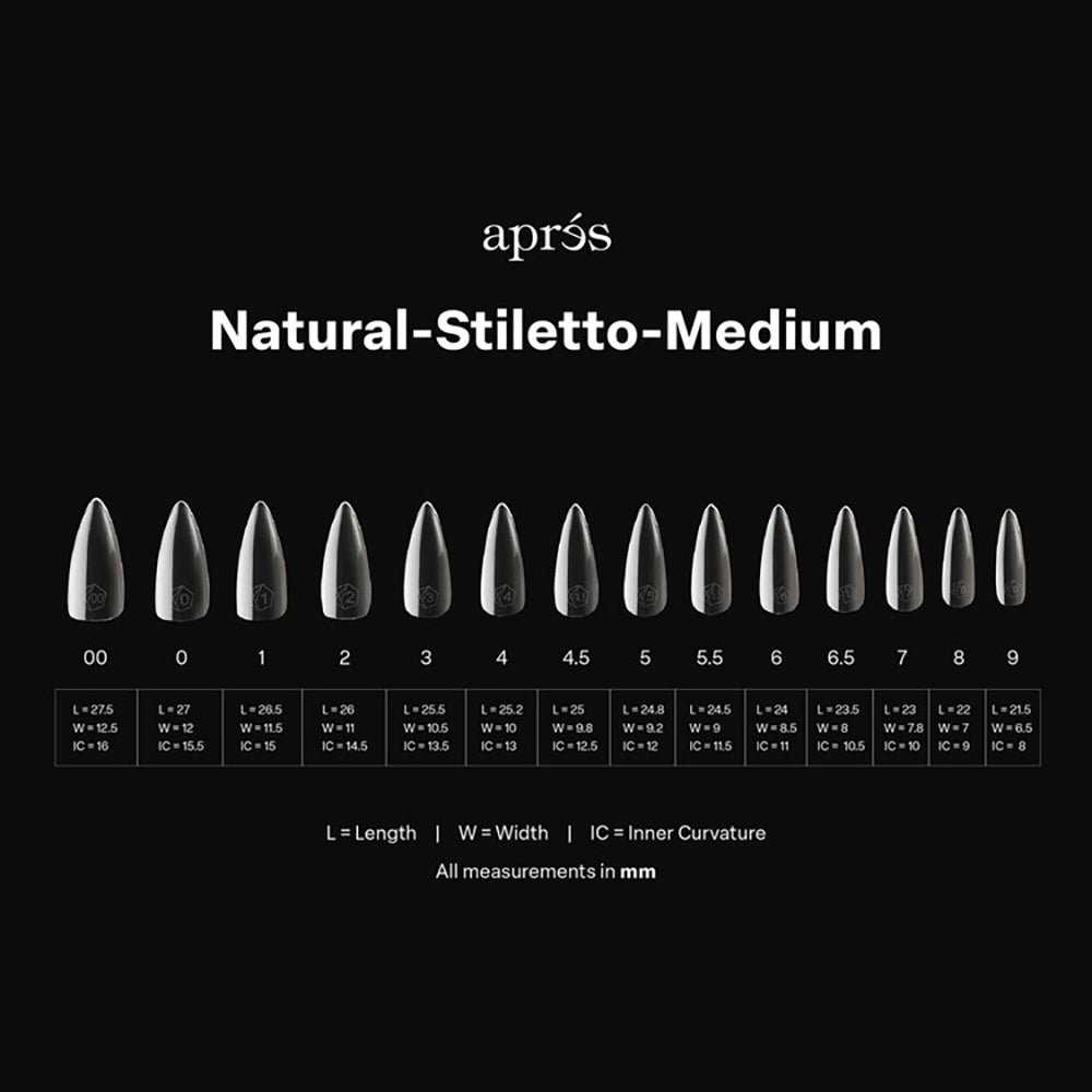 Apres Gel-X Soft Gel Tips Natural Stiletto Medium 280Pcs