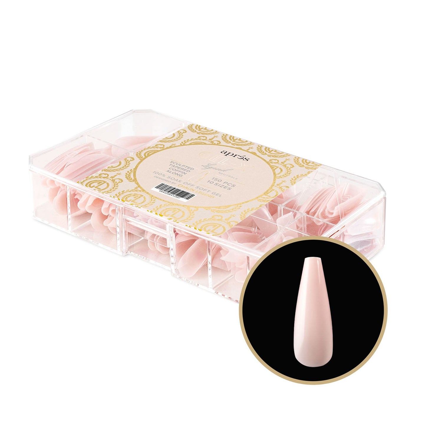 Apres Neutrals Gel-X Legend Sculpted Tapered Coffin XLong