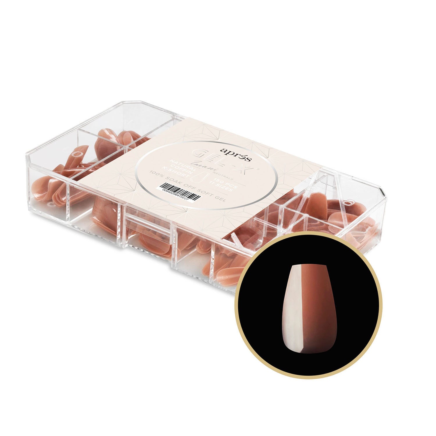 Apres Neutrals Gel-X Imani Natural Coffin X-Short 41302