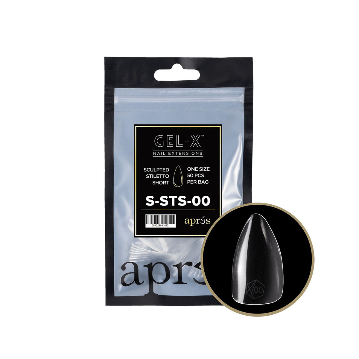 Apres Gel-X Tips Sculpted Stiletto Short Refill Bag SSTS00