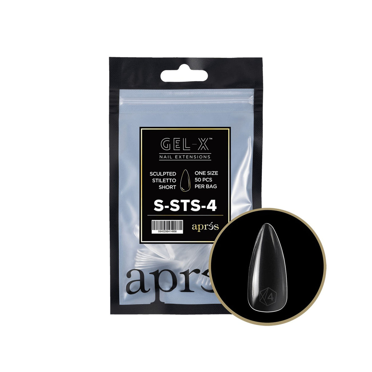 Apres Gel-X Tips Sculpted Stiletto Short Refill Bag SSTS4