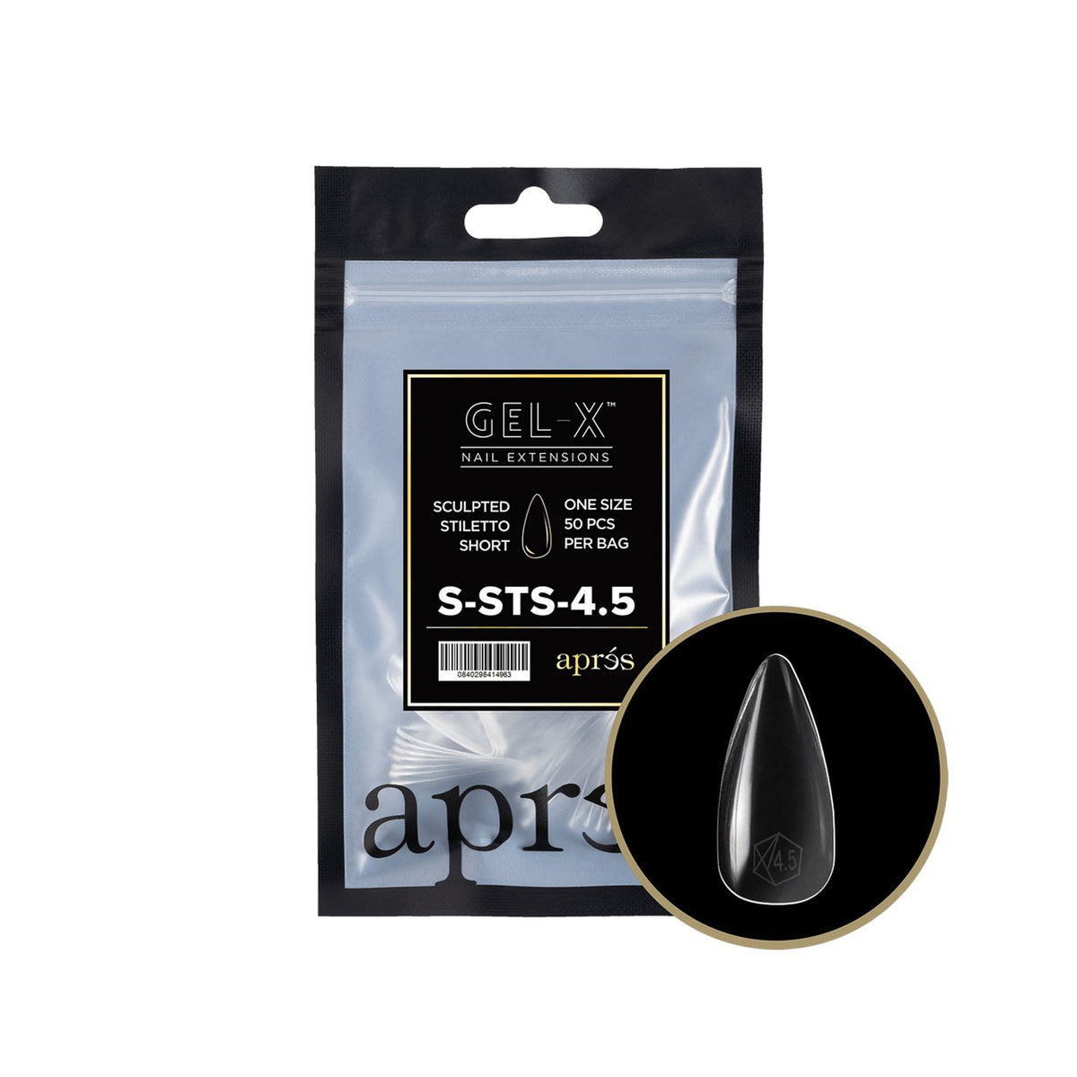 Apres Gel-X Tips Sculpted Stiletto Short Refill Bag SSTS4.5