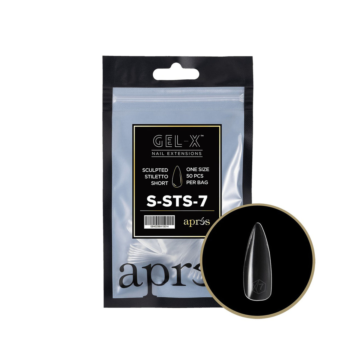 Apres Gel-X Tips Sculpted Stiletto Short Refill Bag SSTS7