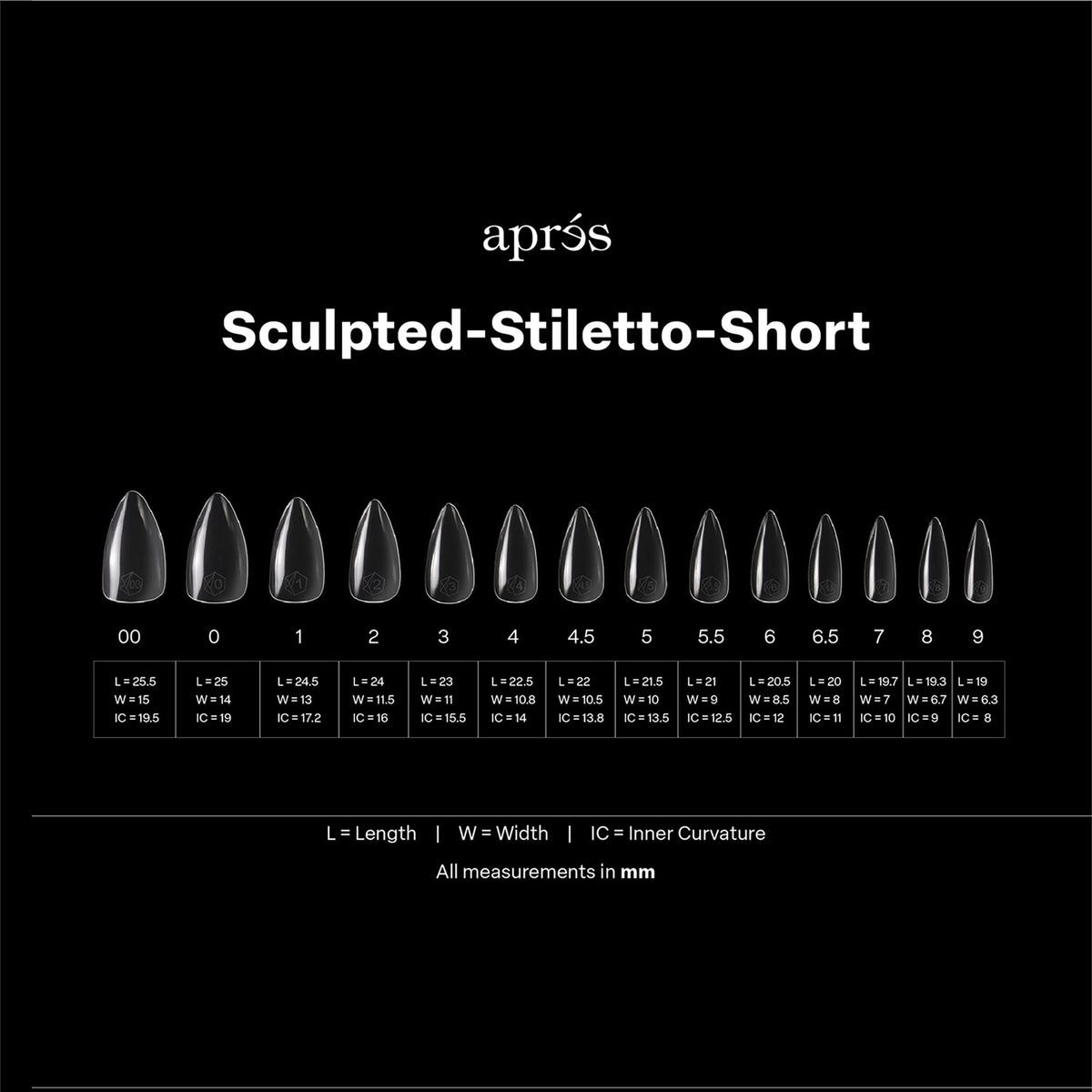 Apres Gel-X Tips Sculpted Stiletto Short Refill Bag SSTS7