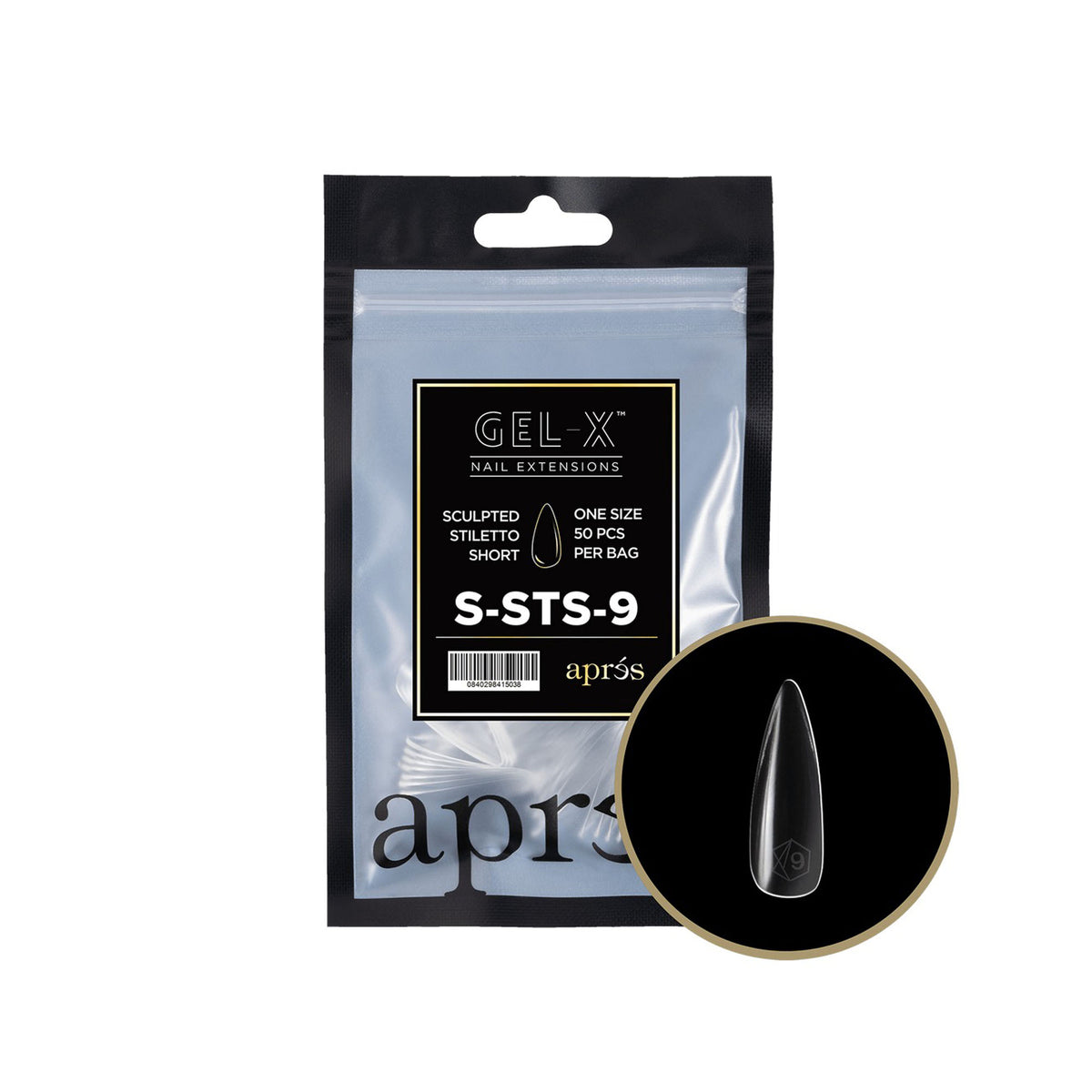 Apres Gel-X Tips Sculpted Stiletto Short Refill Bag SSTS9