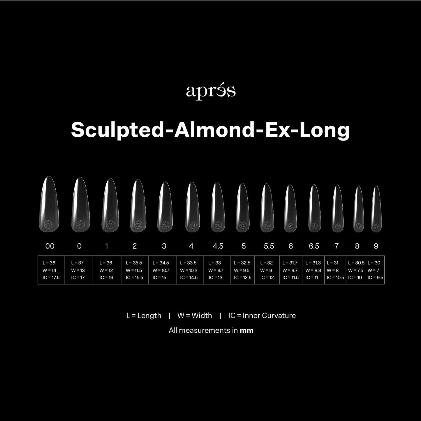 Apres Gel-X Tips Sculpted Almond X-Long 350Pcs 41557