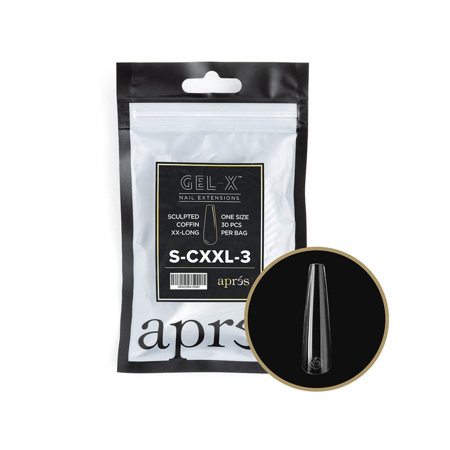 Apres Gel-X Tips Sculpted Coffin XX-Long S-CXXL-3 41608