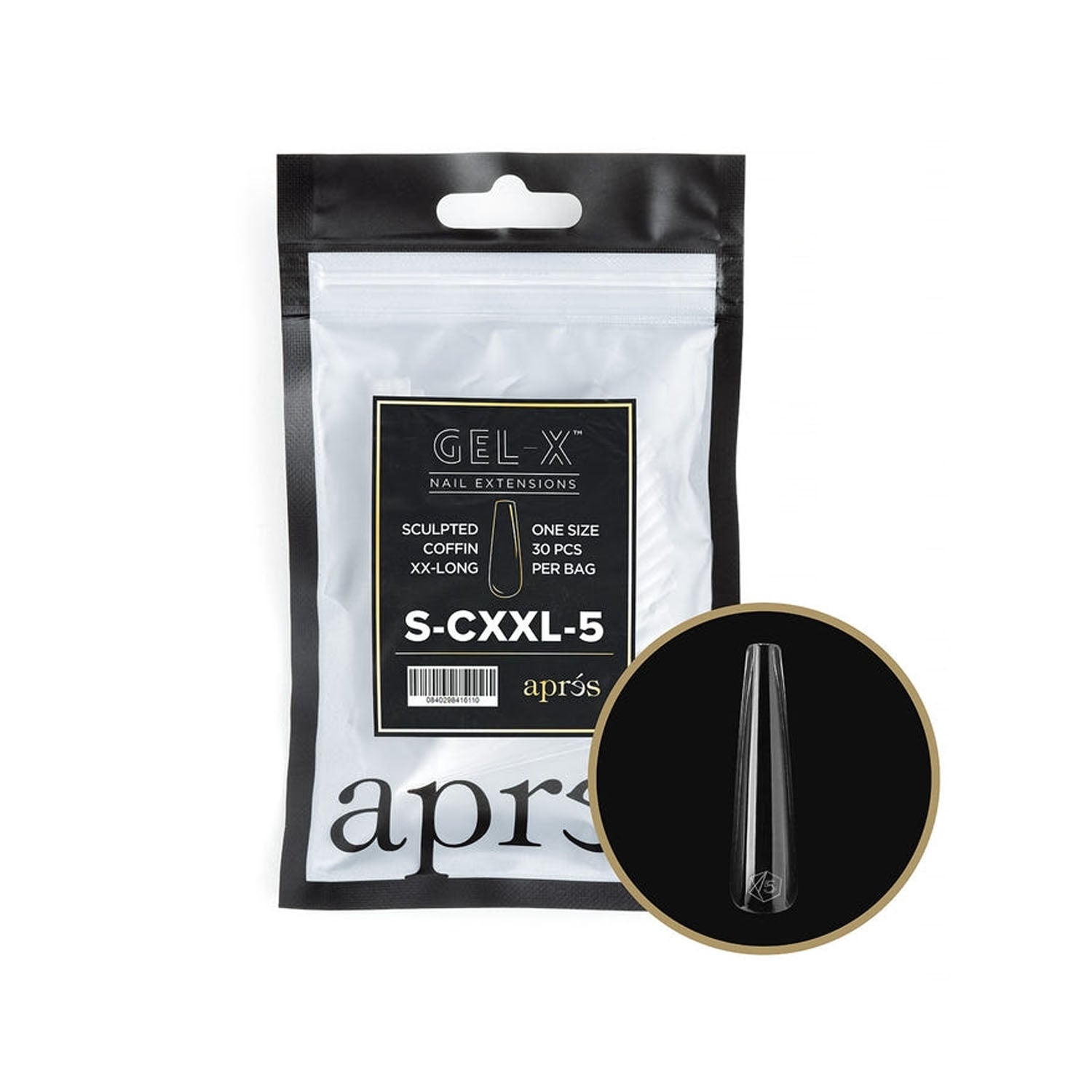 Apres Gel-X Tips Sculpted Coffin XX-Long S-CXXL-5 41611