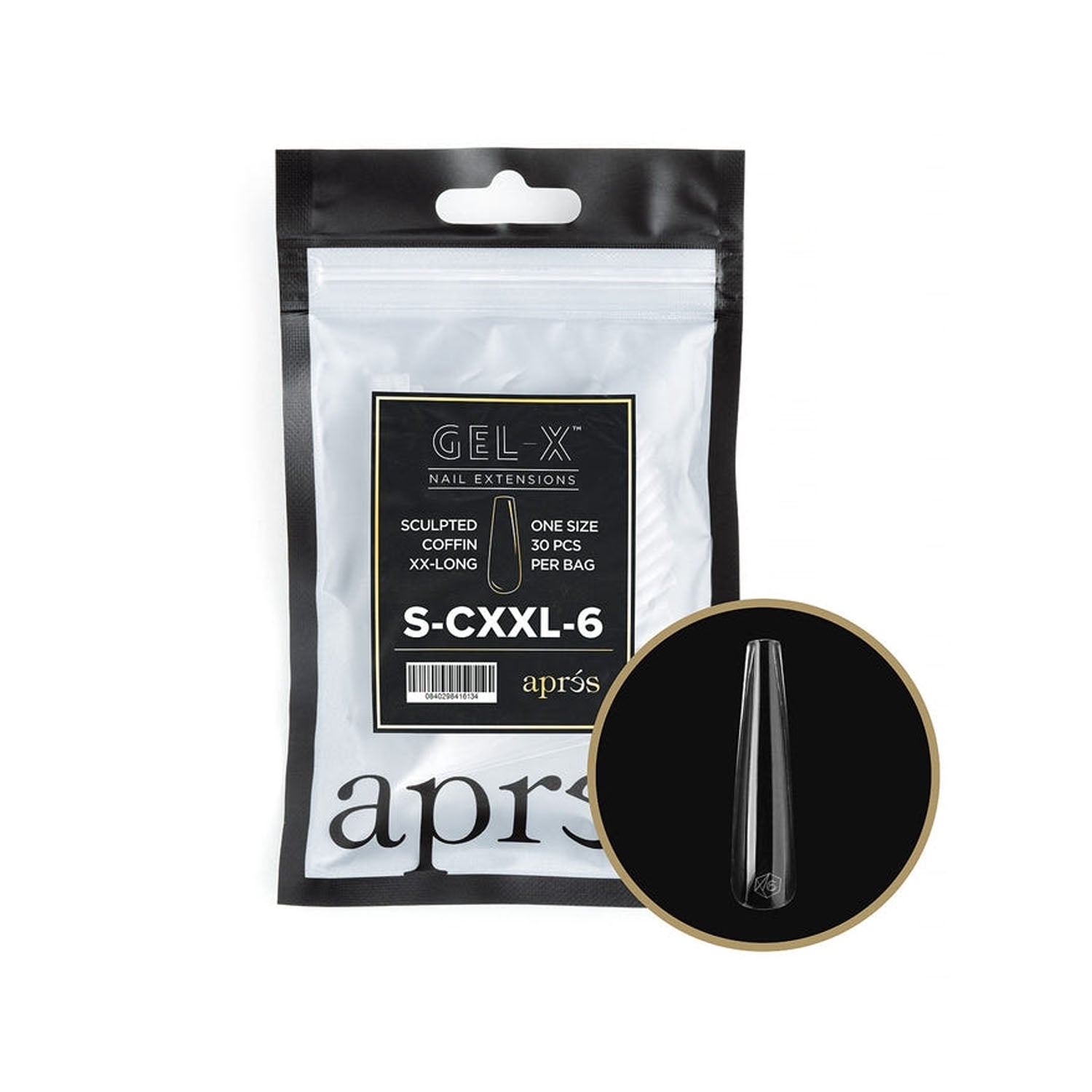 Apres Gel-X Tips Sculpted Coffin XX-Long S-CXXL-6 41613