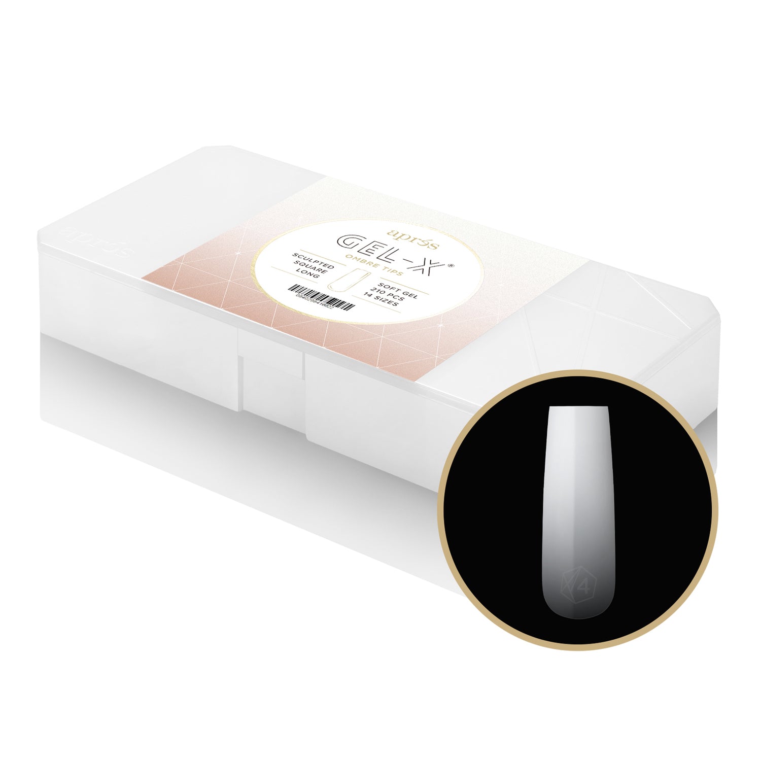 Apres Gel-X Soft Gel Ombre Tips Sculpted Square Long 41662