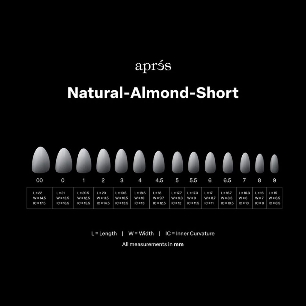 Apres Ombre Gel-X Tips Natural Almond Short Refill Bag NAS6