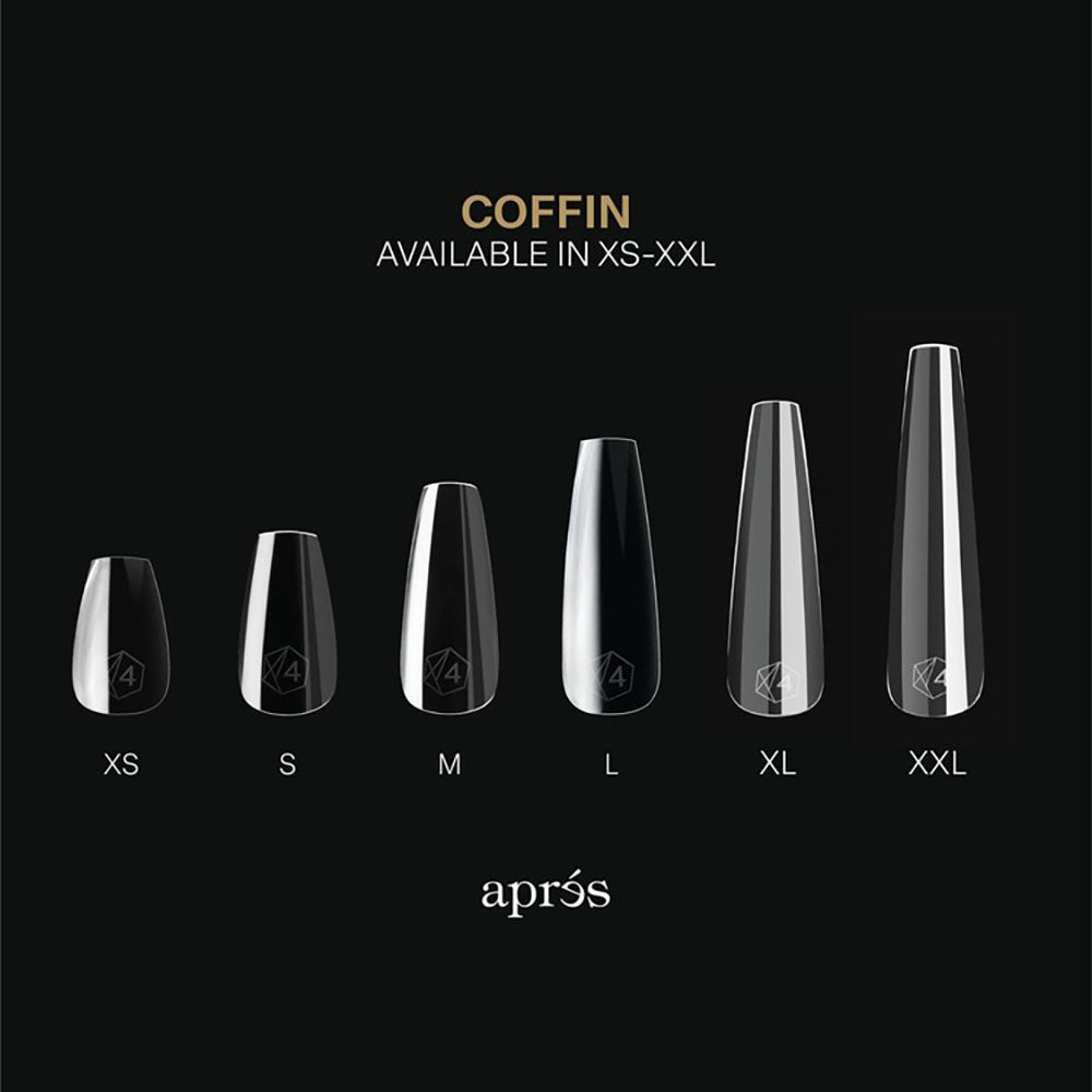 Apres Gel-X Soft Gel Tips Sculpted Coffin X-Long 210Pcs