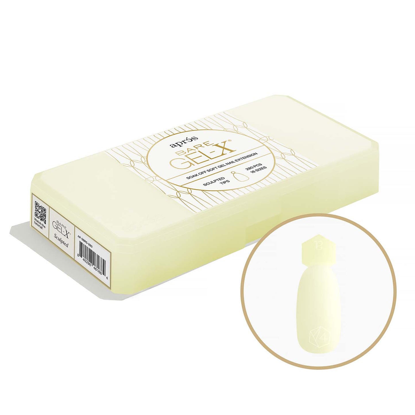 Apres Bare Gel-X Sculpted Tips 280Pcs 16 Sizes AP-3BRS-280