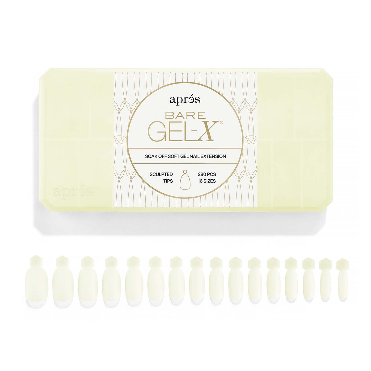 Apres Bare Gel-X Sculpted Tips 280Pcs 16 Sizes AP-3BRS-280