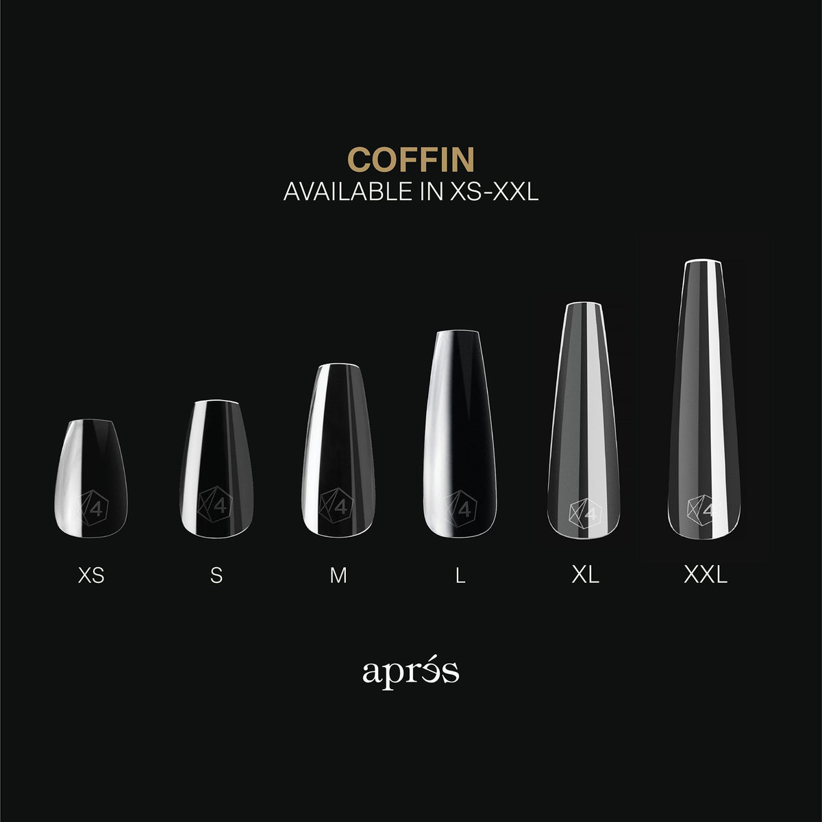 Apres Gel-X Tips Sculpted Coffin Medium Soft 600Pcs 40161