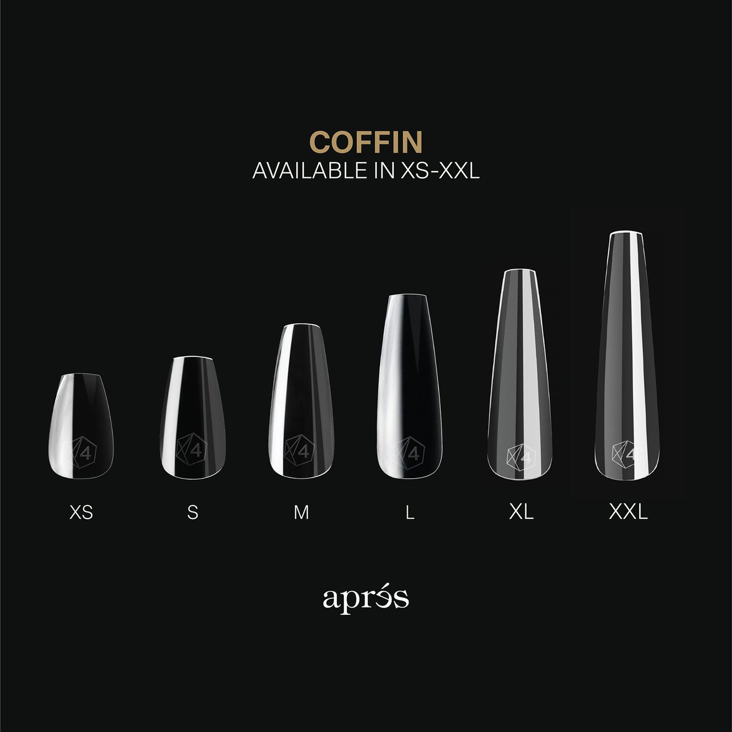 Apres Gel-X Tips Sculpted Coffin Medium Soft 600Pcs 40161