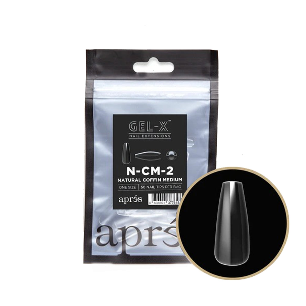 Đầu móng giả Apres Gel-X Natural Coffin Medium 50 chiếc NCM2