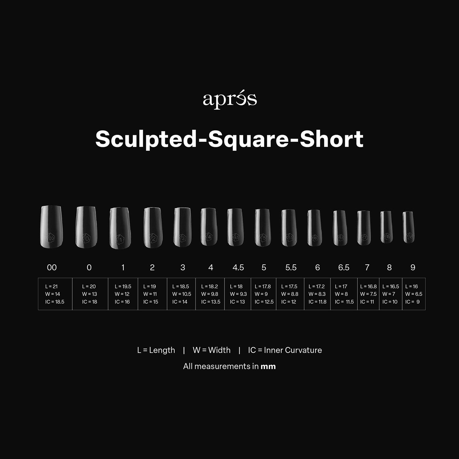 Apres Gel-X Tips Sculpted Square Short 600Pcs 40167