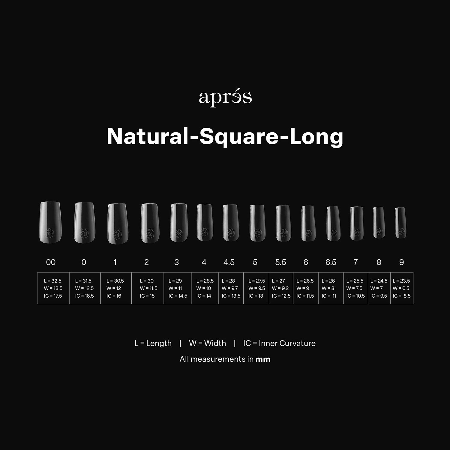 Apres Gel-X Tips Natural Square Long Soft 600Pcs 40154