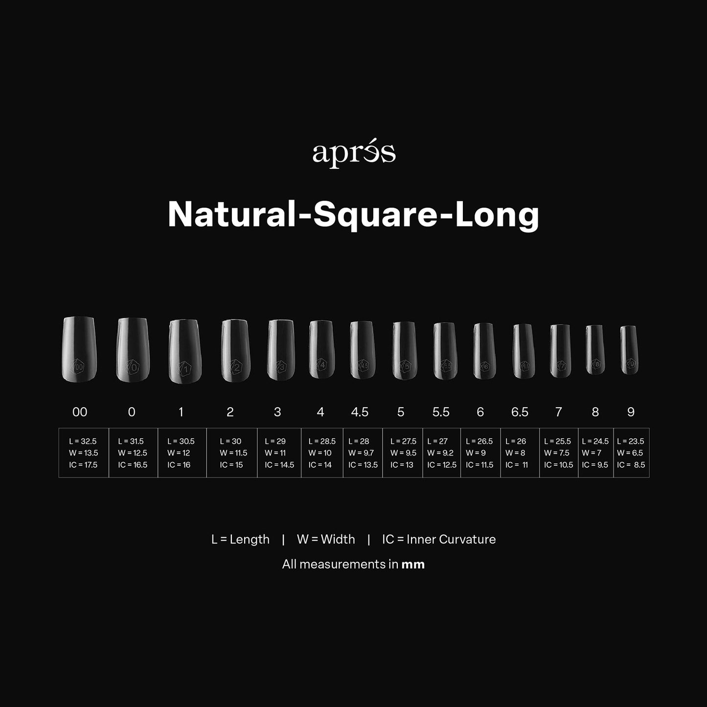 Apres Gel-X Tips Natural Square Long Soft 600Pcs 40154