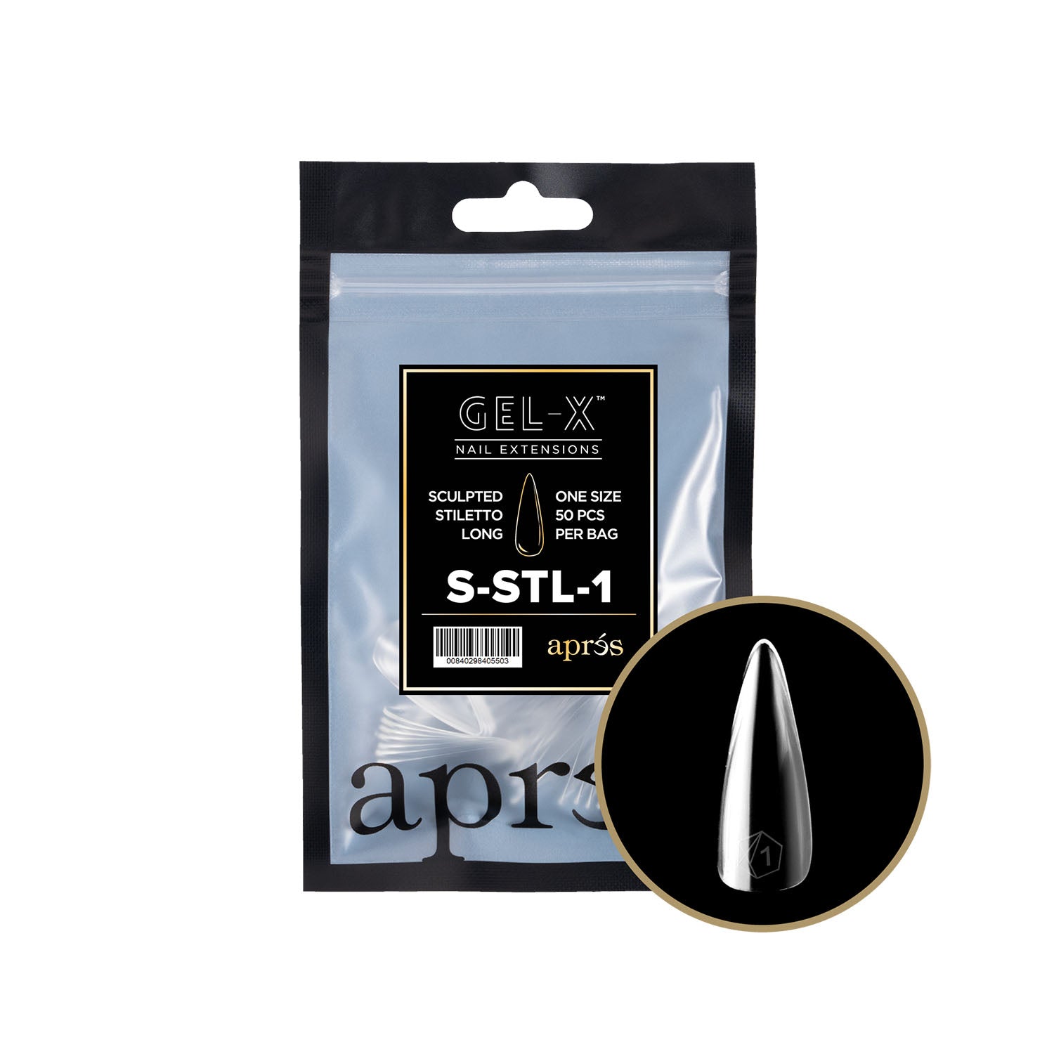 Apres Gel-X Tips Sculpted Stiletto Long 50PK SSTL1/98191