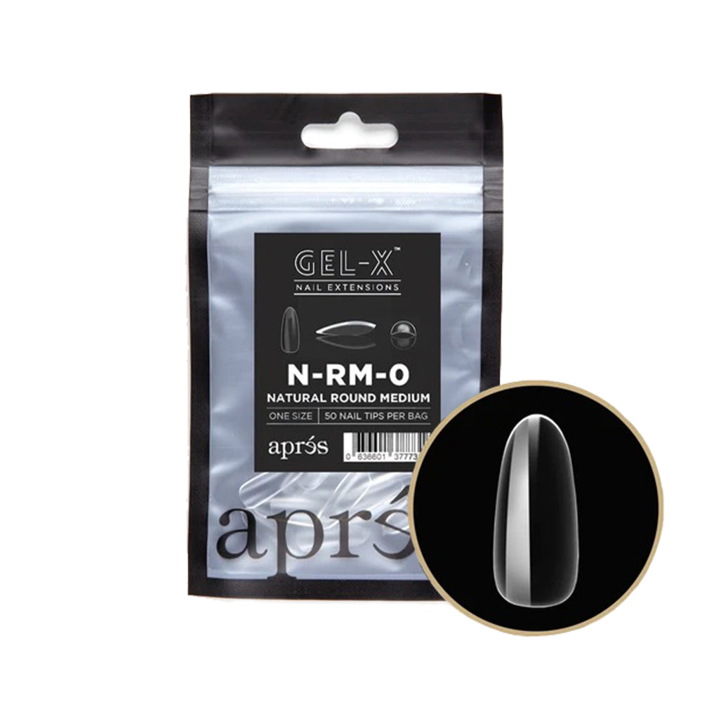 Apres Gel-X Individual Tips Natural Round Medium 50PK NRM0
