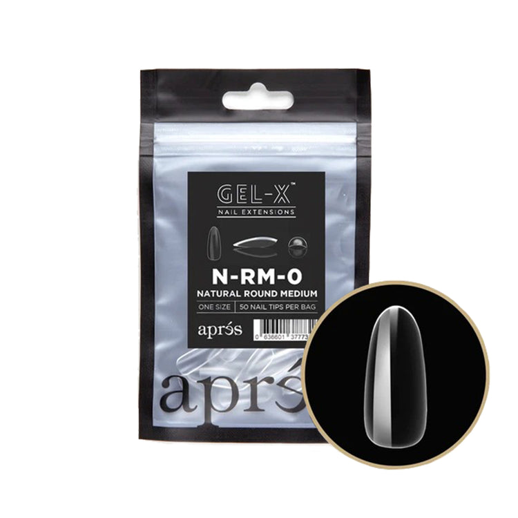 Apres Gel-X Individual Tips Natural Round Medium 50PK NRM0