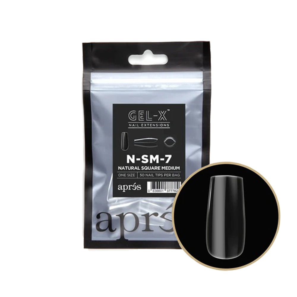 Apres Gel-X Đầu móng riêng lẻ Natural Square Medium 50 cái NSM7
